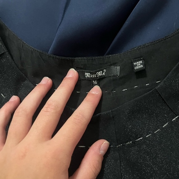 Miss Me Navy and Black Sleeveless Trapeze Women's Dress Size Medium - Picture 4 of 7